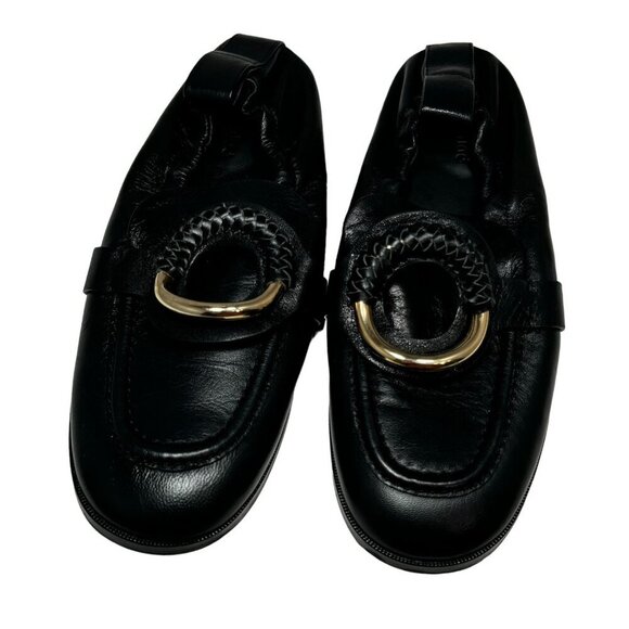 See by Chloe Hana Loafers Black Leather Ring Detail Flat Sz 41, 9.5 NEW $425 - Picture 7 of 10